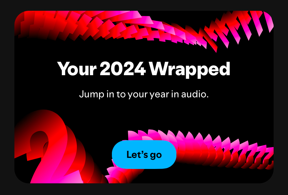 A screengrab from Spotify reads 'your 2024 wrapped.