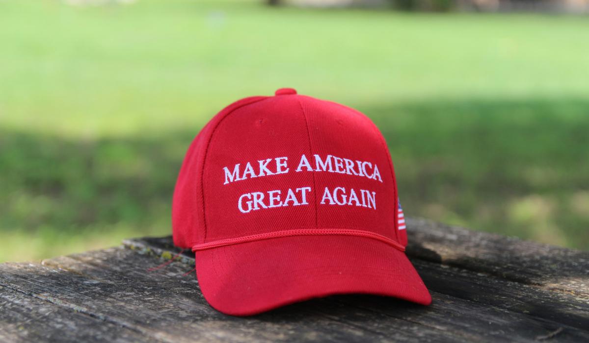 Red hat with the words Make America Great Again