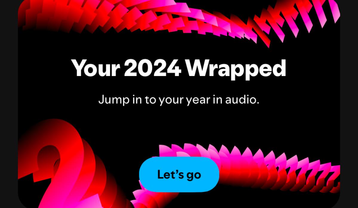 A screengrab from Spotify reads 'your 2024 wrapped.