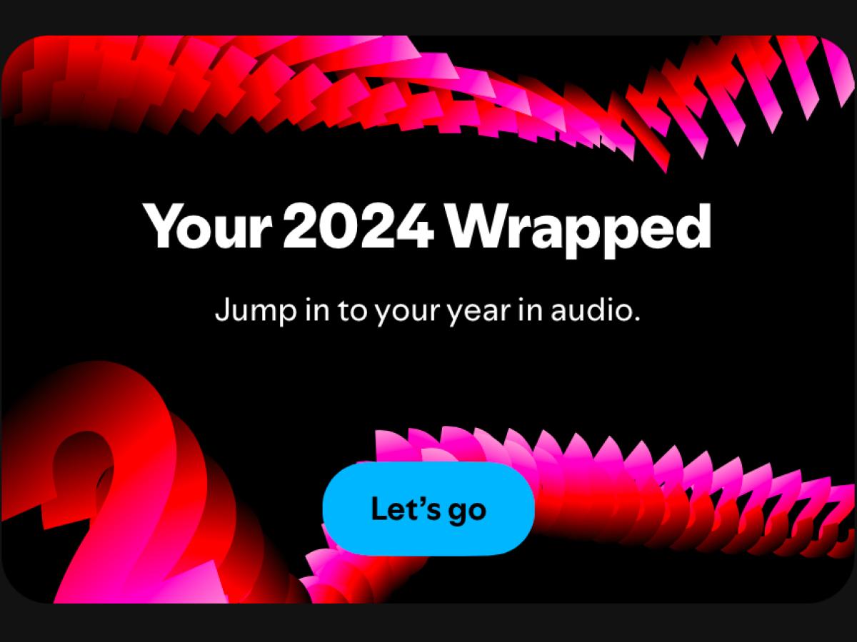 A screengrab from Spotify reads 'your 2024 wrapped.