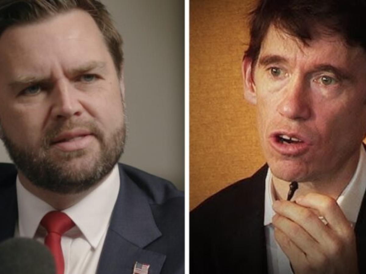 Side by side pictures of JD Vance and Rory Stewart