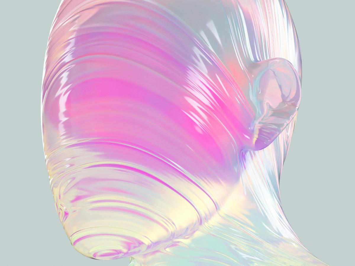 A visualised glass head shows a swirl of pink across the face.