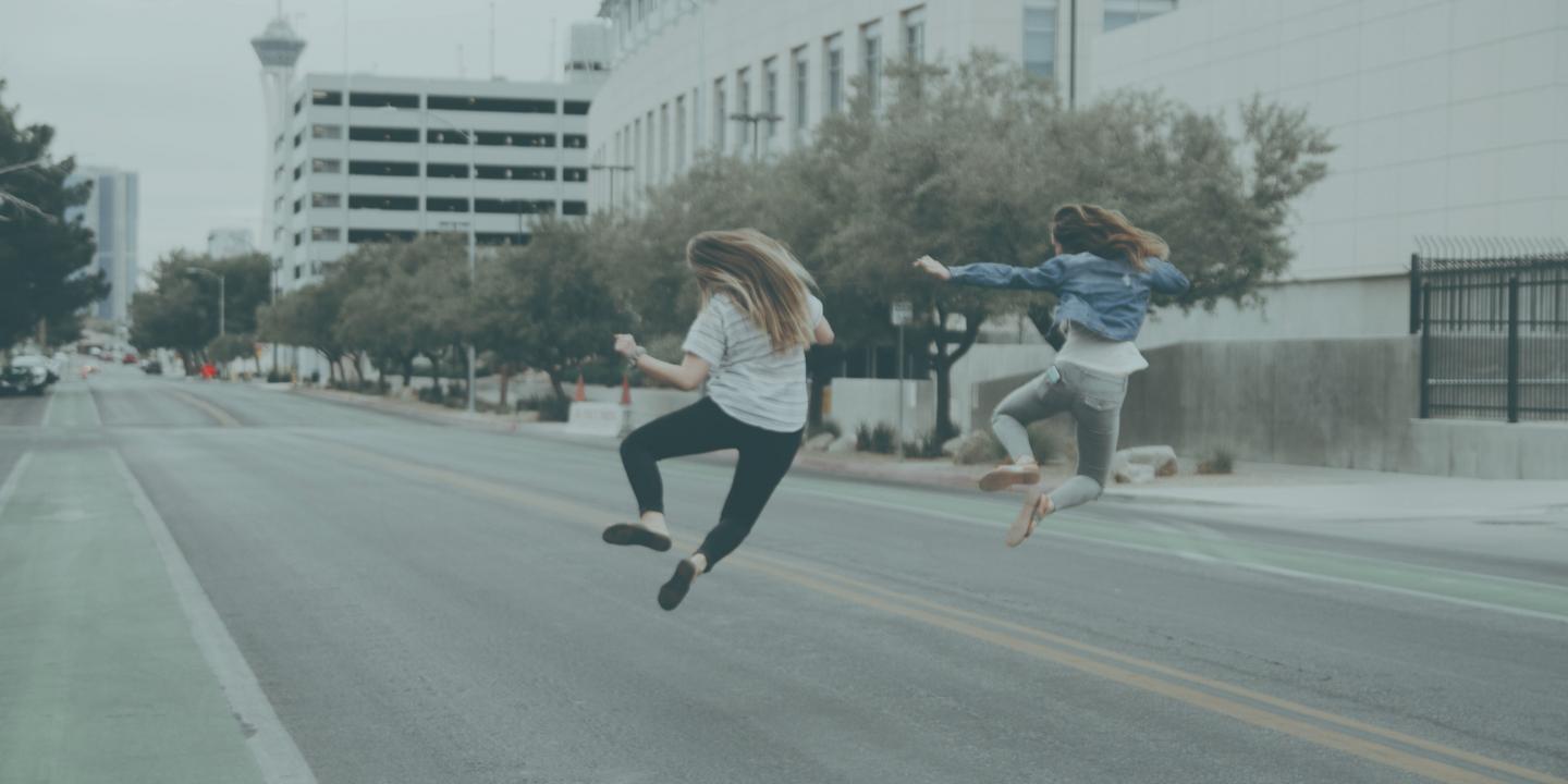 Cheerful youth on the streets